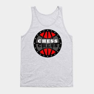 Chess Logo in Black, White and Red Tank Top